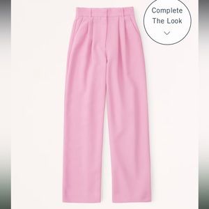 A&F Sloane Tailored High Waister Touser Pants in pink